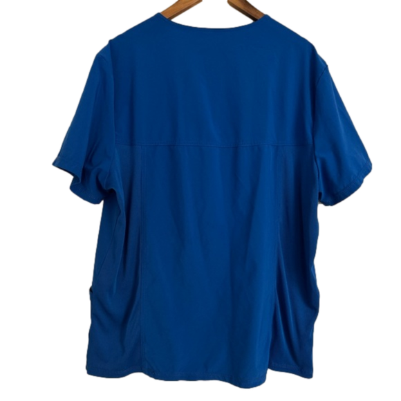 Cherokee Infinity CK900A Scrub Top Men’s XL Royal Blue Vneck Short Sleeve - Picture 2 of 4